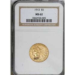 1913 $5 MS62 NGC