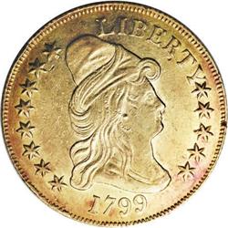 1799 $10 Large Stars Obverse AU55 Uncertified