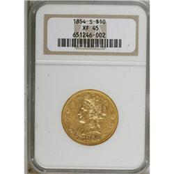 1854-S $10 XF45 NGC