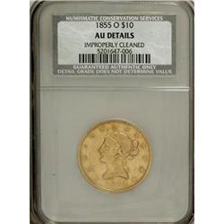 1855-O $10--Improperly Cleaned--NCS. AU Details