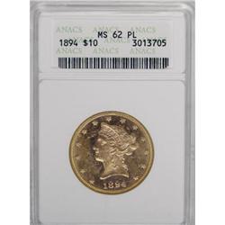 1894 $10 MS62 Prooflike ANACS