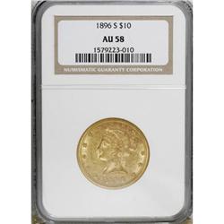 1896-S $10 AU58 NGC