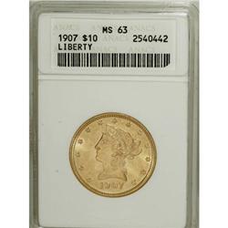 1907 $10 MS63 ANACS