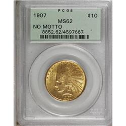 1907 $10 No Periods MS62 PCGS
