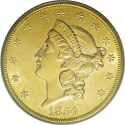1854-S $20 MS61 PCGS