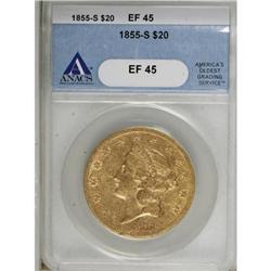 1855-S $20 XF45 ANACS