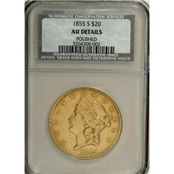 1855-S $20 AU Details NCS