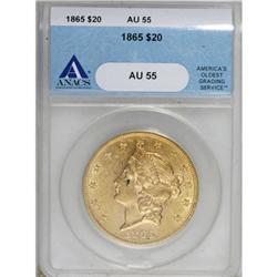 1865 $20 AU55 ANACS