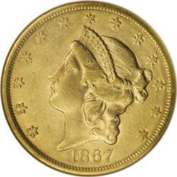 1867-S $20 AU55 NGC