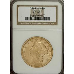 1869-S $20 XF45 NGC
