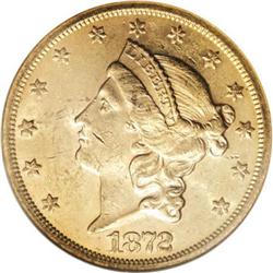 1872-S $20 MS61 NGC