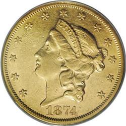 1874-CC $20 AU53 PCGS