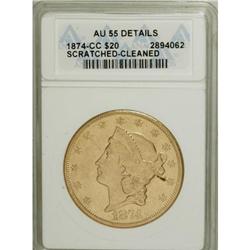 1874-CC $20 AU55 Details ANACS