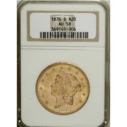 1876-S $20 AU58 NGC