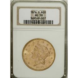 1876-S $20 AU58 NGC