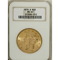 1876-S $20 MS61 NGC