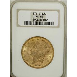 1876-S $20 MS61 NGC