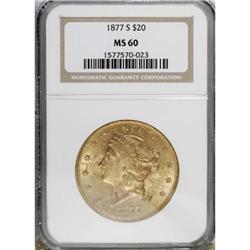 1877-S $20 MS60 NGC