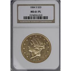 1884-S $20 MS61 Prooflike NGC