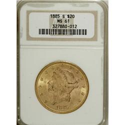 1885-S $20 MS61 NGC