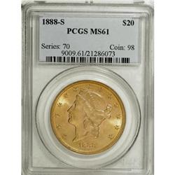 1888-S $20 MS61 PCGS