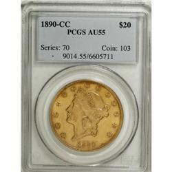 1890-CC $20 AU55 PCGS