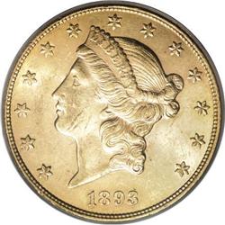 1893-CC $20 AU58 PCGS