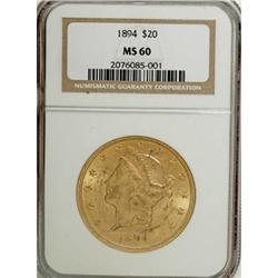 1894 $20 MS60 NGC