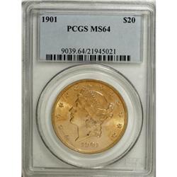 1901 $20 MS64 PCGS
