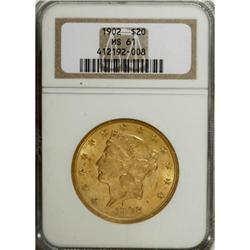 1902 $20 MS61 NGC