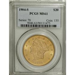 1904-S $20 MS61 PCGS