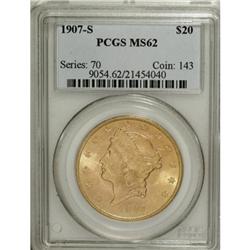 1907-S $20 MS62 PCGS