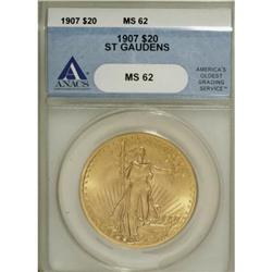 1907 $20 Arabic Numerals MS62 PCGS