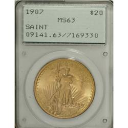 1907 $20 Arabic Numerals MS63 PCGS