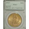 Image 1 : 1907 $20 Arabic Numerals MS63 PCGS