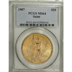 1907 $20 Arabic Numerals MS64 PCGS