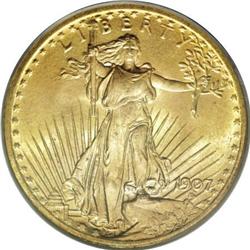 1907 $20 Arabic Numerals MS65 PCGS