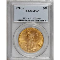 1911-D $20 MS65 PCGS