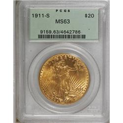 1911-S $20 MS63 PCGS