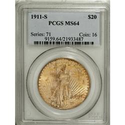1911-S $20 MS64 PCGS