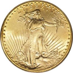 1911-S $20 MS65 PCGS