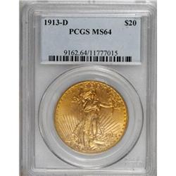 1913-D $20 MS64 PCGS