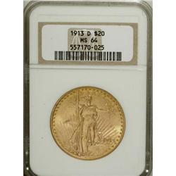 1913-D $20 MS64 NGC