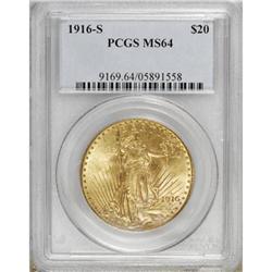 1916-S $20 MS64 PCGS