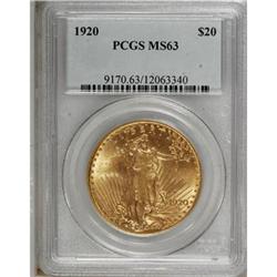 1920 $20 MS63 PCGS