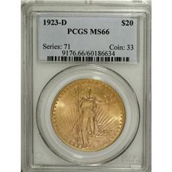1923-D $20 MS66 PCGS