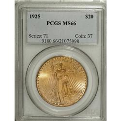 1925 $20 MS66 PCGS