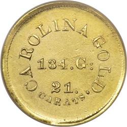 (1842-52) $5 A. Bechtler Five Dollar, 134G. 21C.