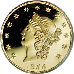 1855 $50 Kellogg & Co. Restrike Gem Proof PCGS
