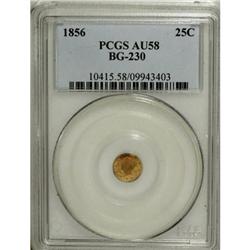 1856 25C Liberty Round 25 Cents, BG-230, Low